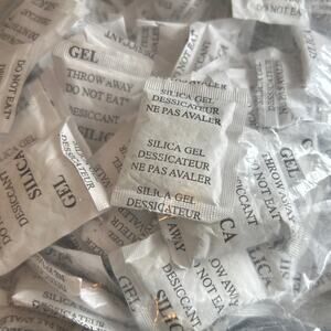 Lot of 2.75lbs Do Not Eat Silica Gel Packets 2" by 1.5" for Moisure Prevention